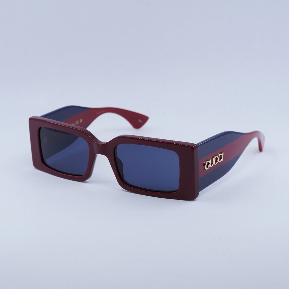 🕶️ New Gucci GG1860S 003 Sunglasses - Burgundy/Blue/Red Frame